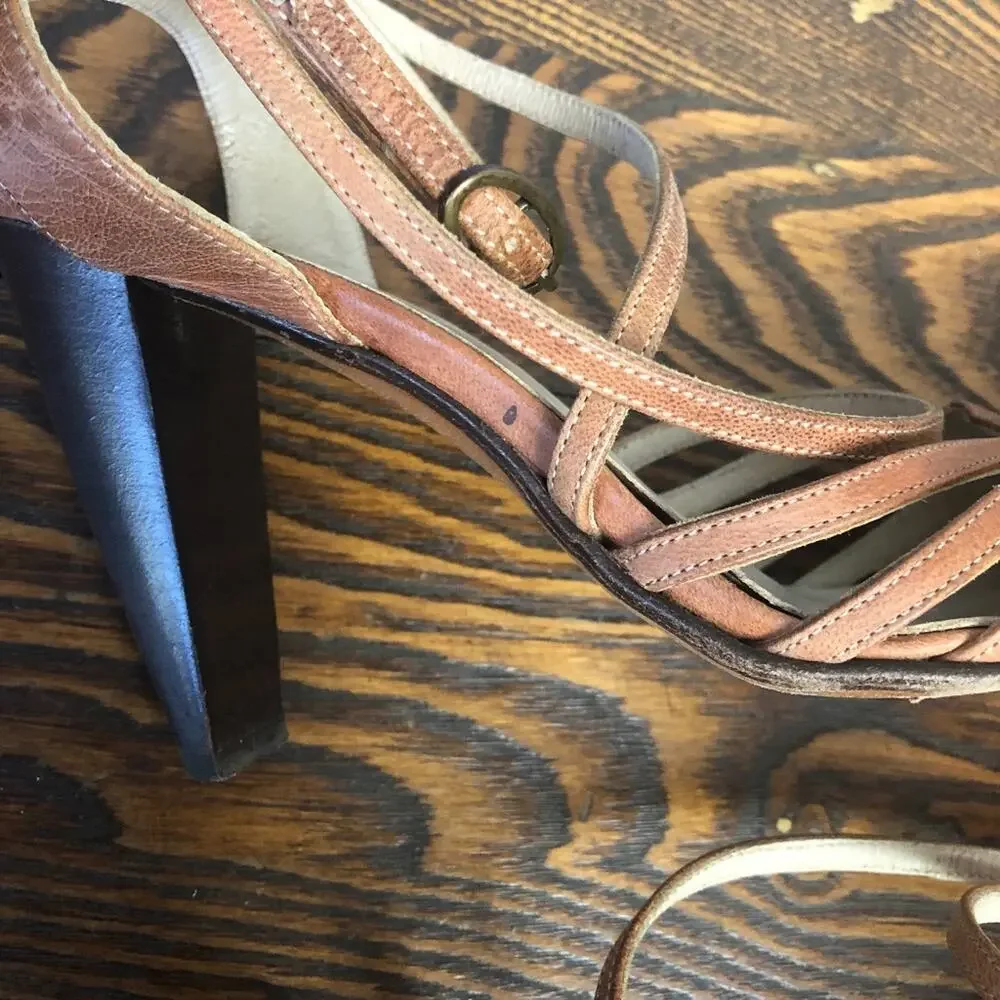 Caterina Lucchi Italian Leather Strappy Heels - Picture 7 of 8